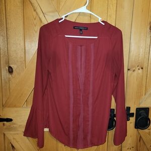 White House Black Market burgundy blouse Size 0